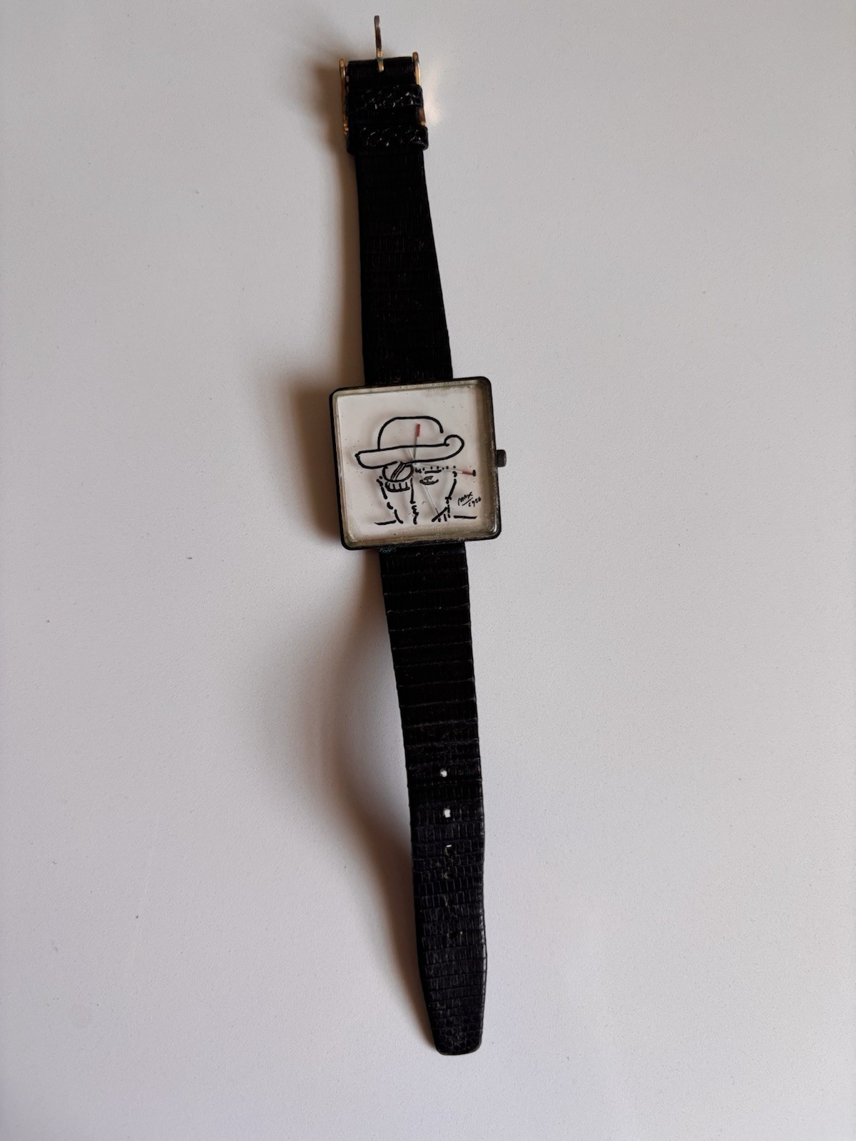 Vintage Peter Max Art Watch 1980 Swiss Movement Square Face Pop Art Rare