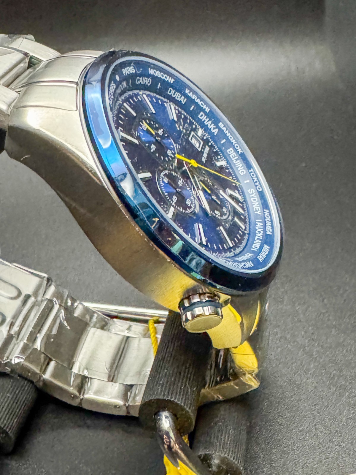 Invicta 50mm Aviator Interceptor Chronograph All Stainless Steel Blue Dial 47818