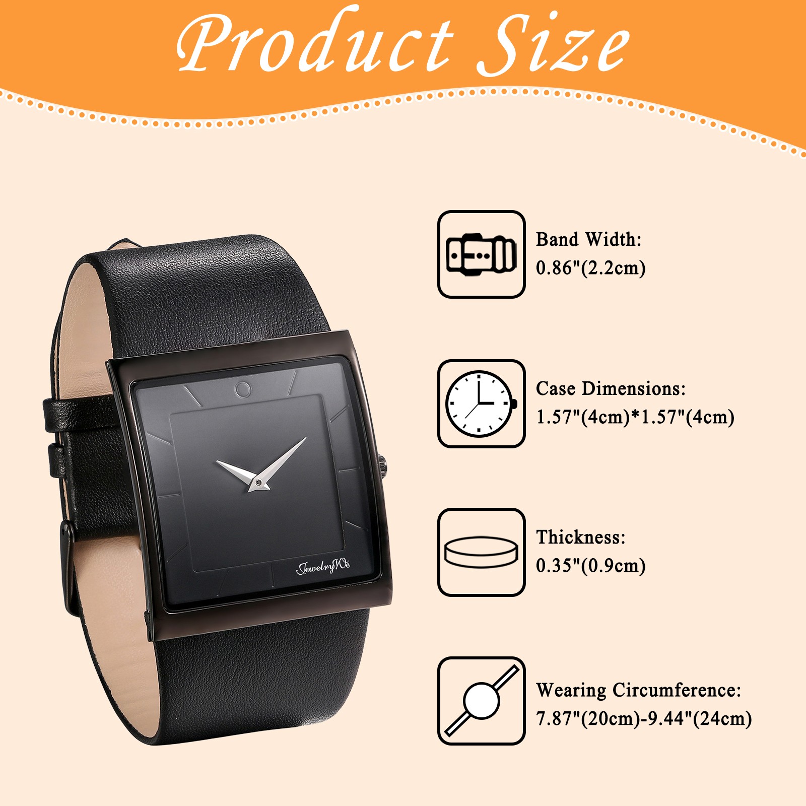 Men’s Simple Casual Leather Strap Square Dial Quartz Analog Wrist Watch Watches