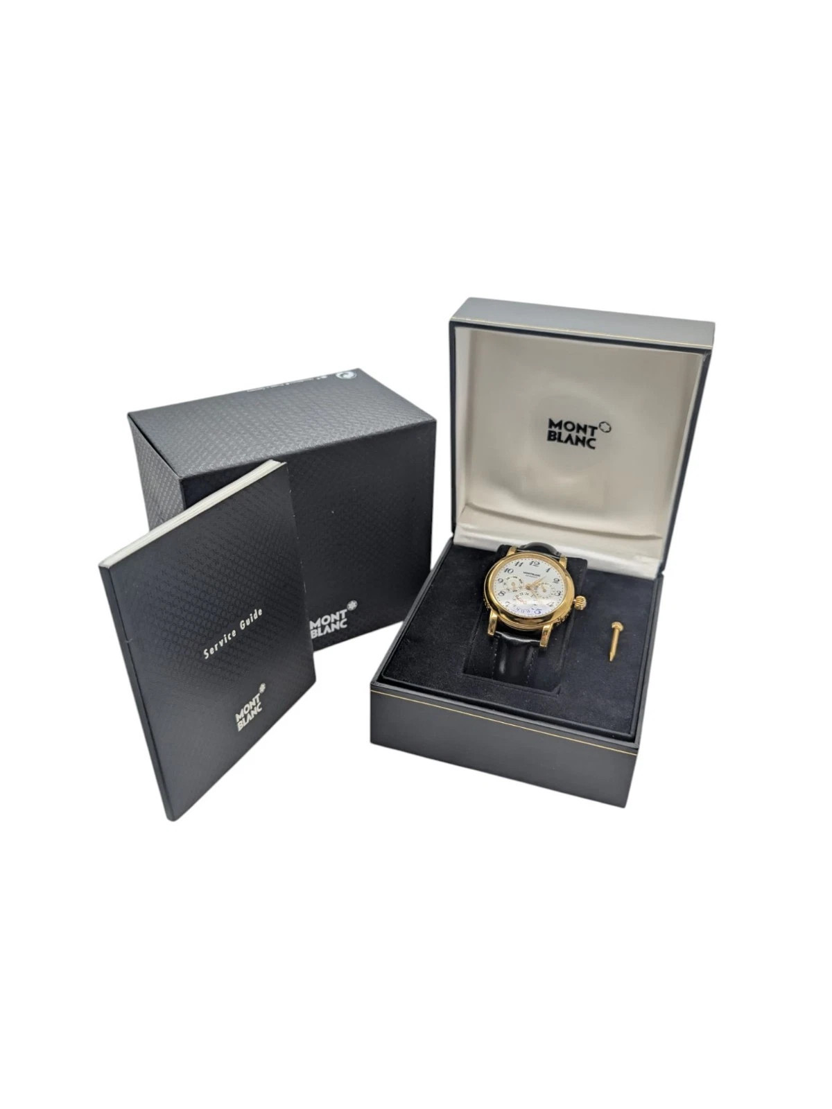 Montblanc Meisterstuck Men’s Dual Time Day Date 7014 White Dial Watch