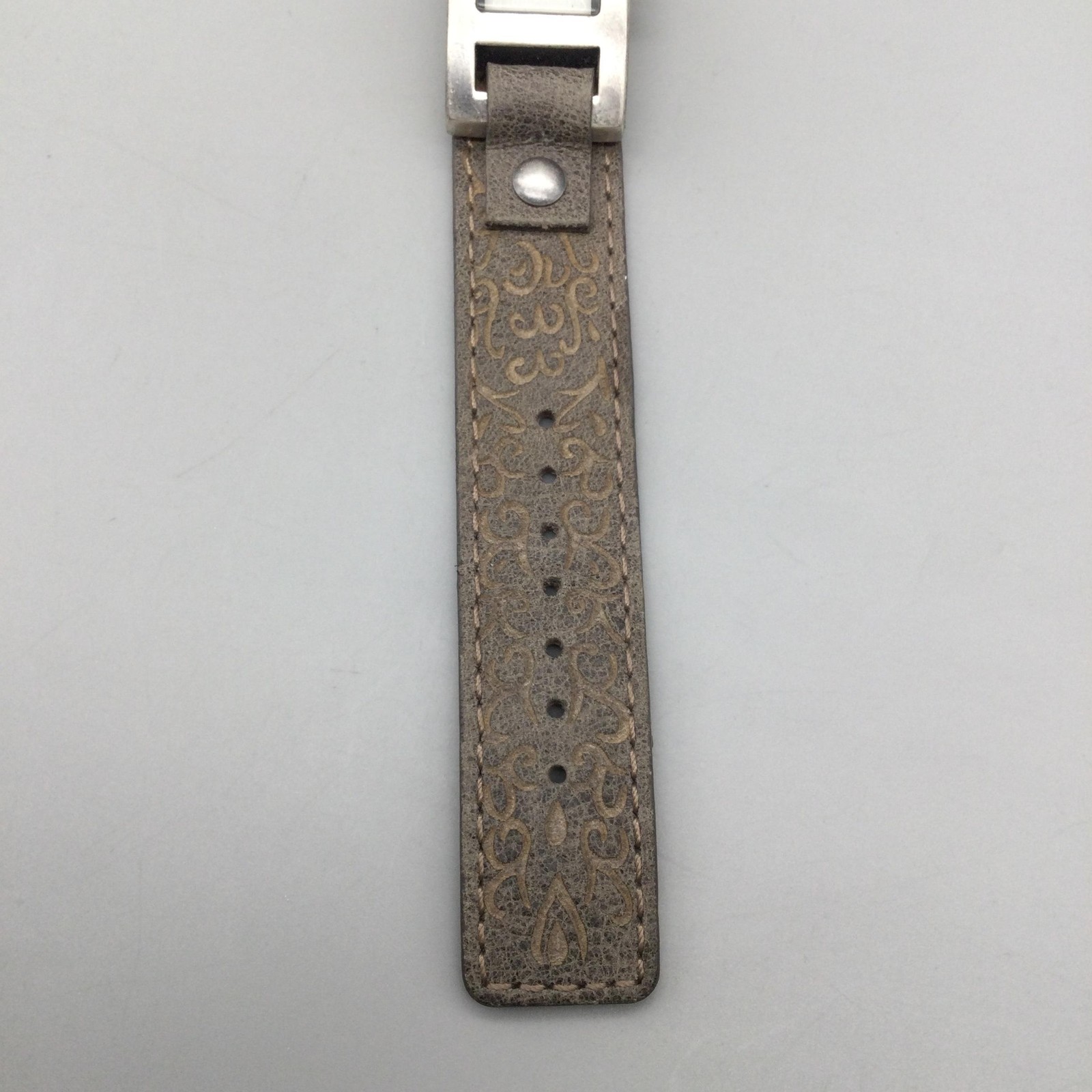 TOKYObay Womens Watch 20mm Silver Tone Brown Leather Cuff Strap New Battery