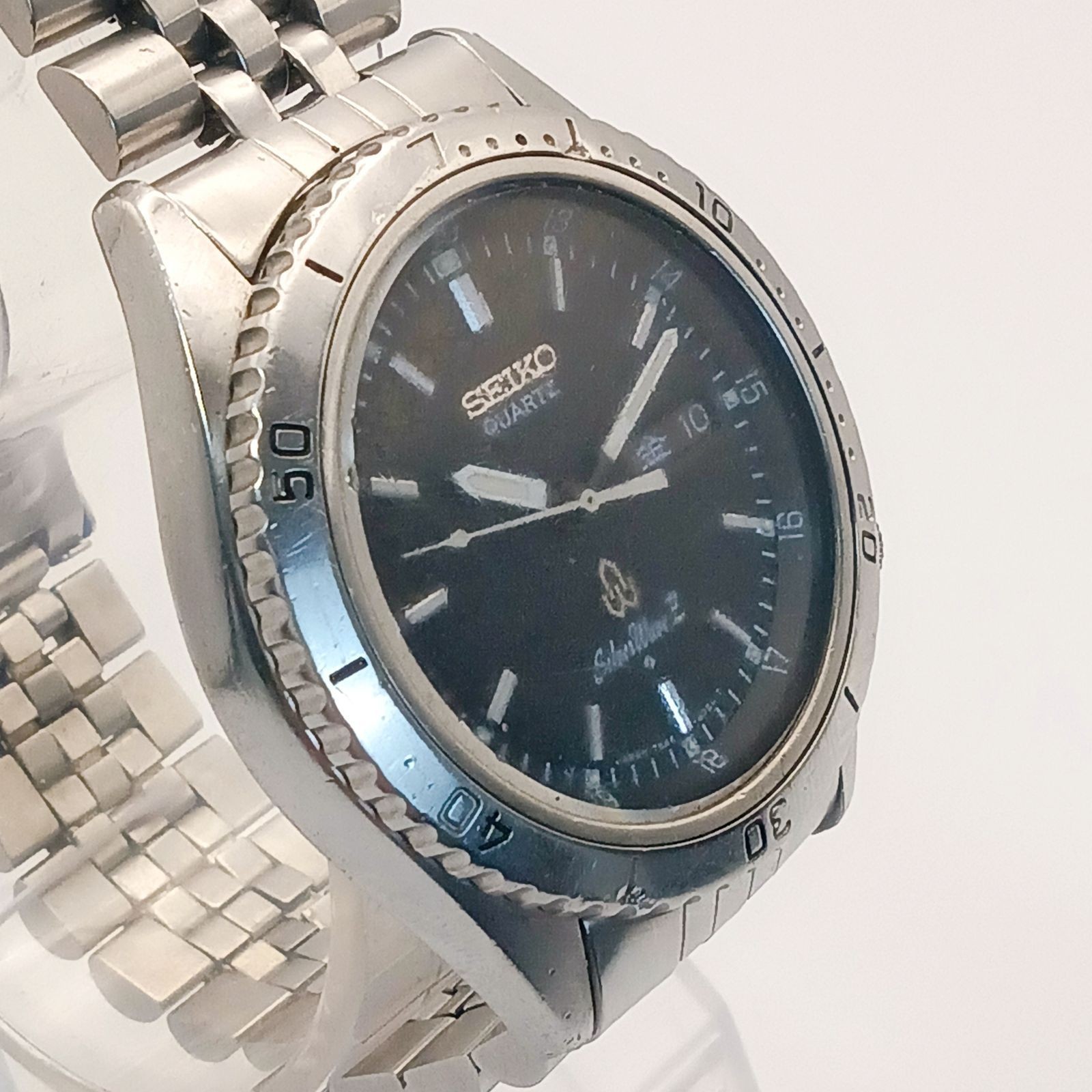 SEIKO Silver Wave Z Diver Style Quartz Watch Black Dial 1970’s Used Japan