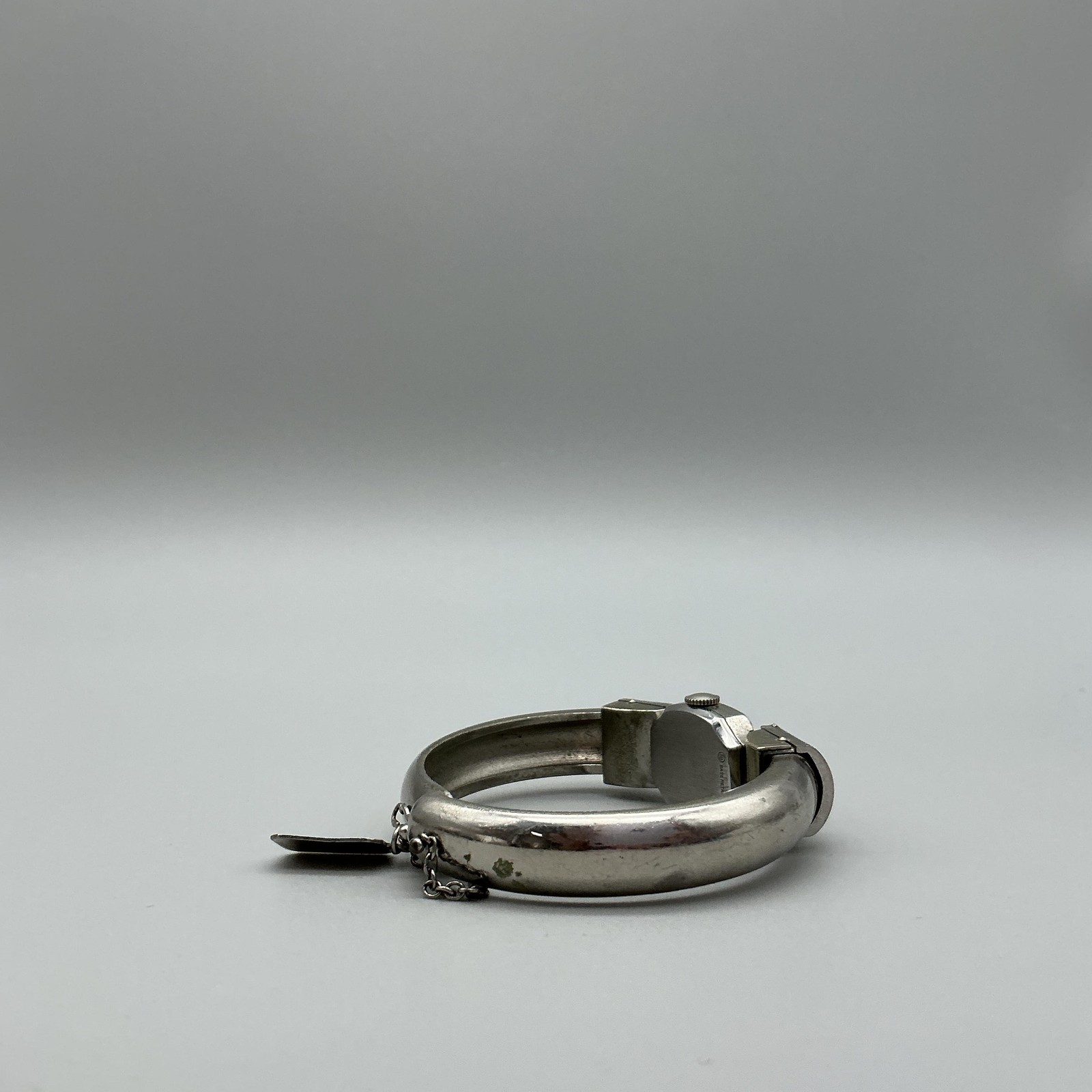 Vintage Orloff Women Watch 16mm White Dial Silver Tone Open Bangle Manual Swiss