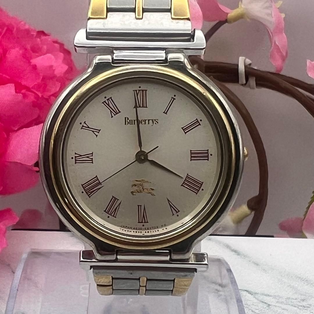 Rare Working Burberry Wristwatch Horse Logo Combination Color A 19