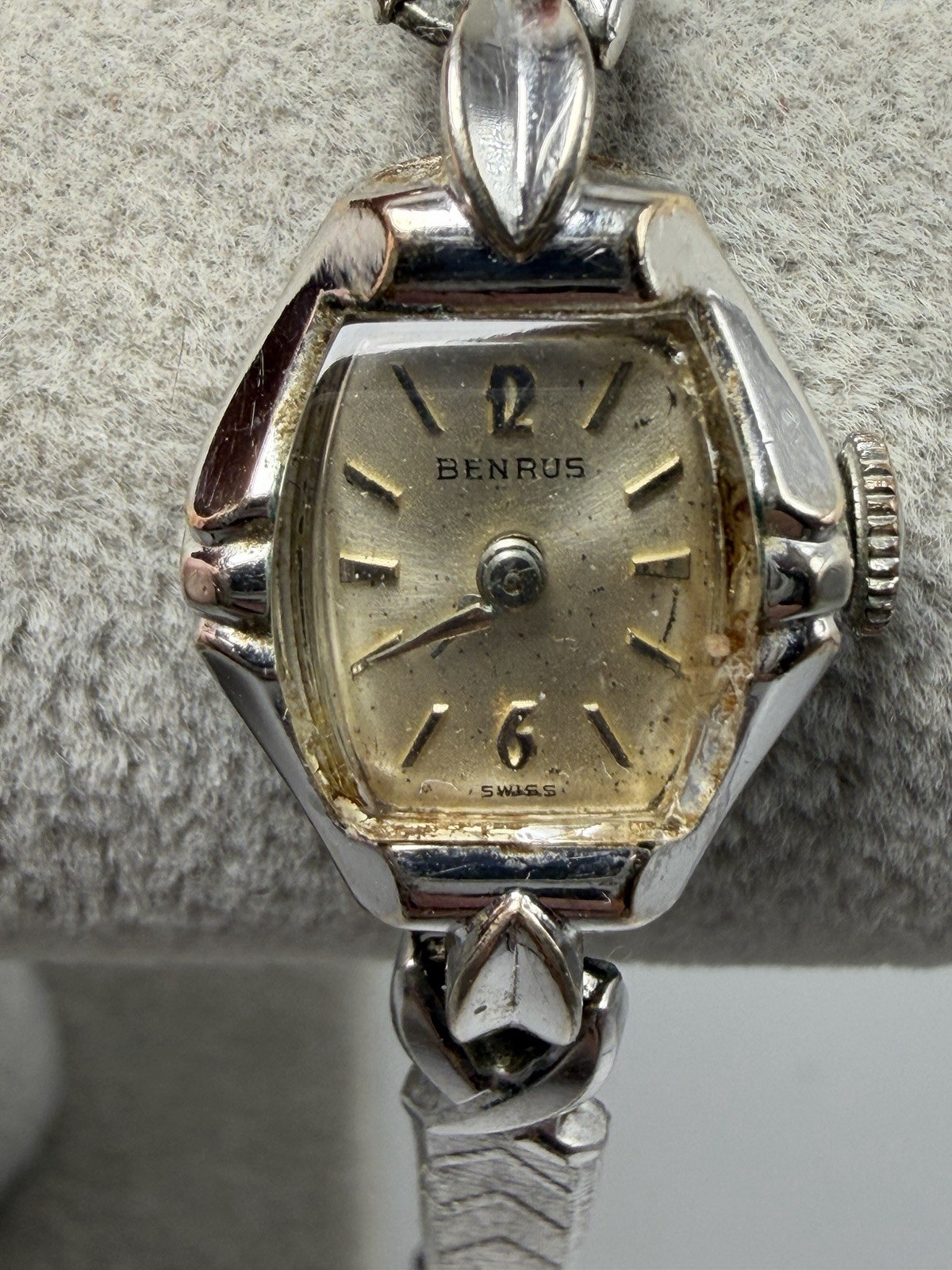 Benrus Manual Wind Working Ladies Watch 16MM 6″ Gold Plated Swiss Made Vintage