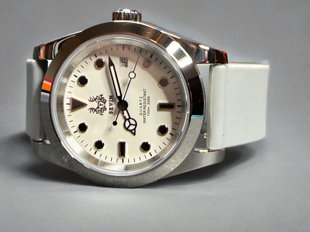 Sevin “Simplicity” Swiss Quartz Underwater Watch W/ Rubber Strap
