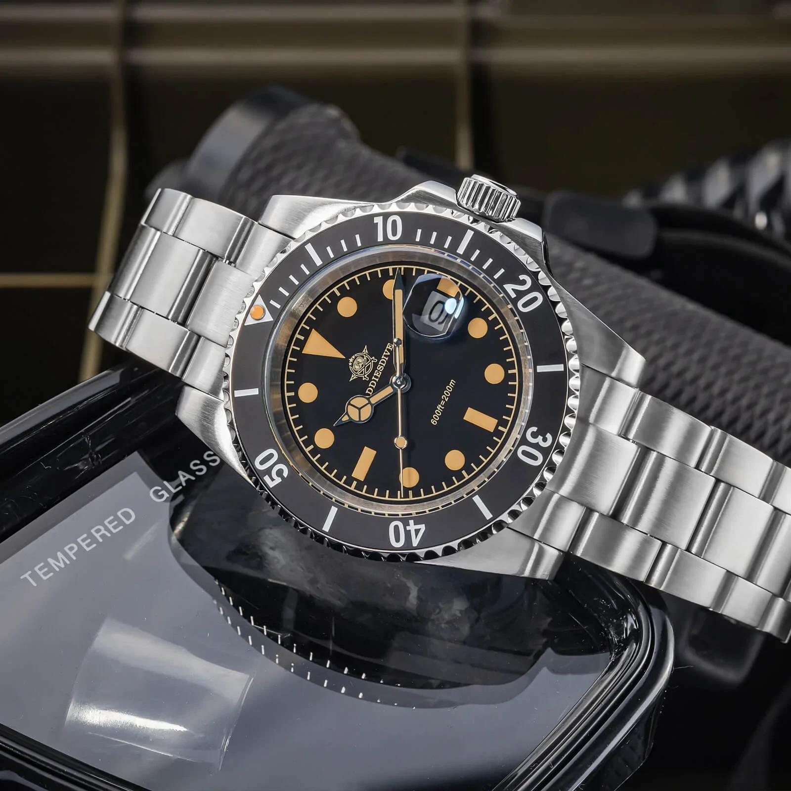 41MM ADDIESDIVE Quartz Mens Watch Diver 200M Waterproof Luminous Stainless NEW