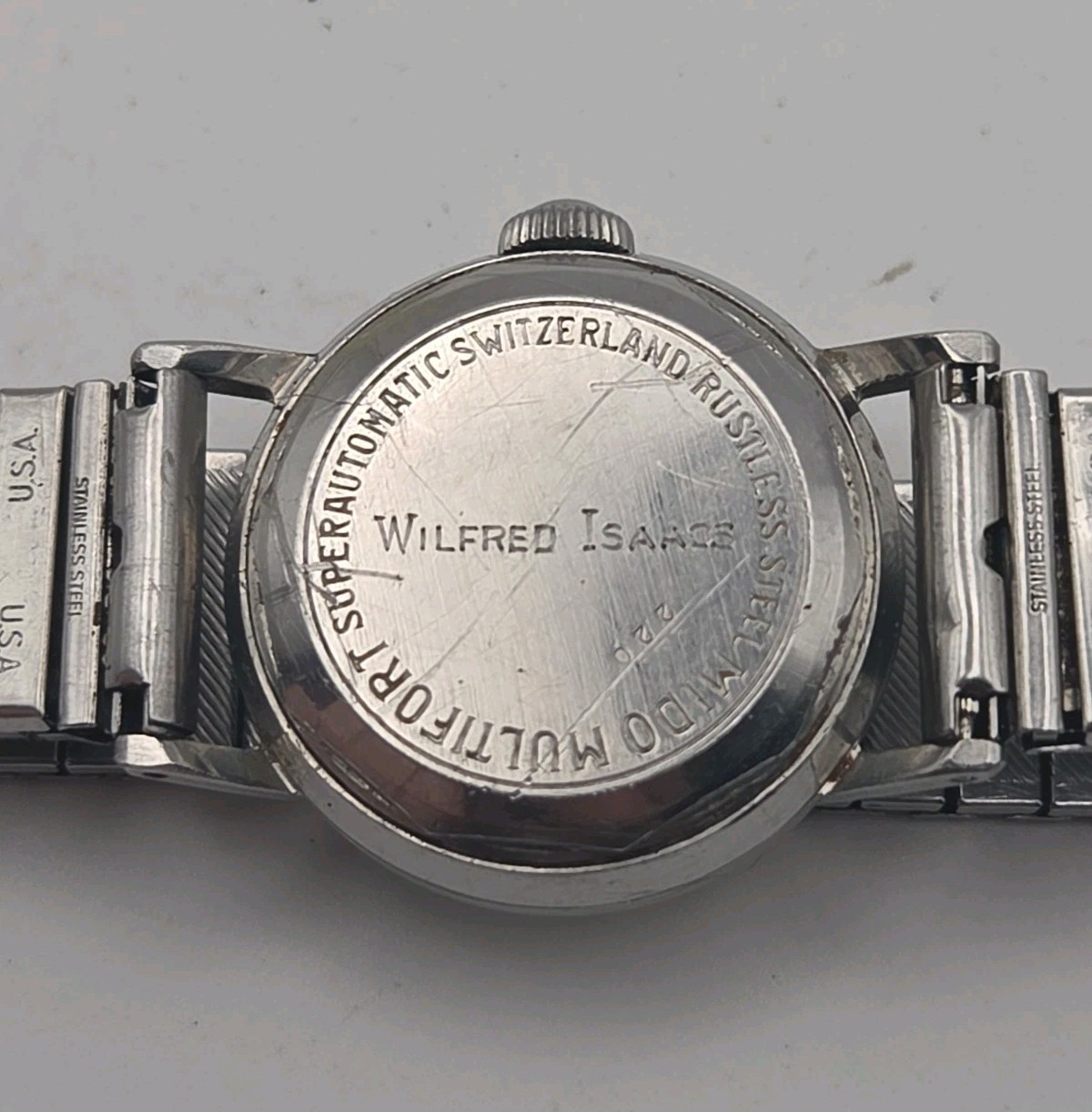 Vtg 1940-1945 Mido Multifort Luxe 30mm Super Automatic Swiss Watch Wilfred Isaac