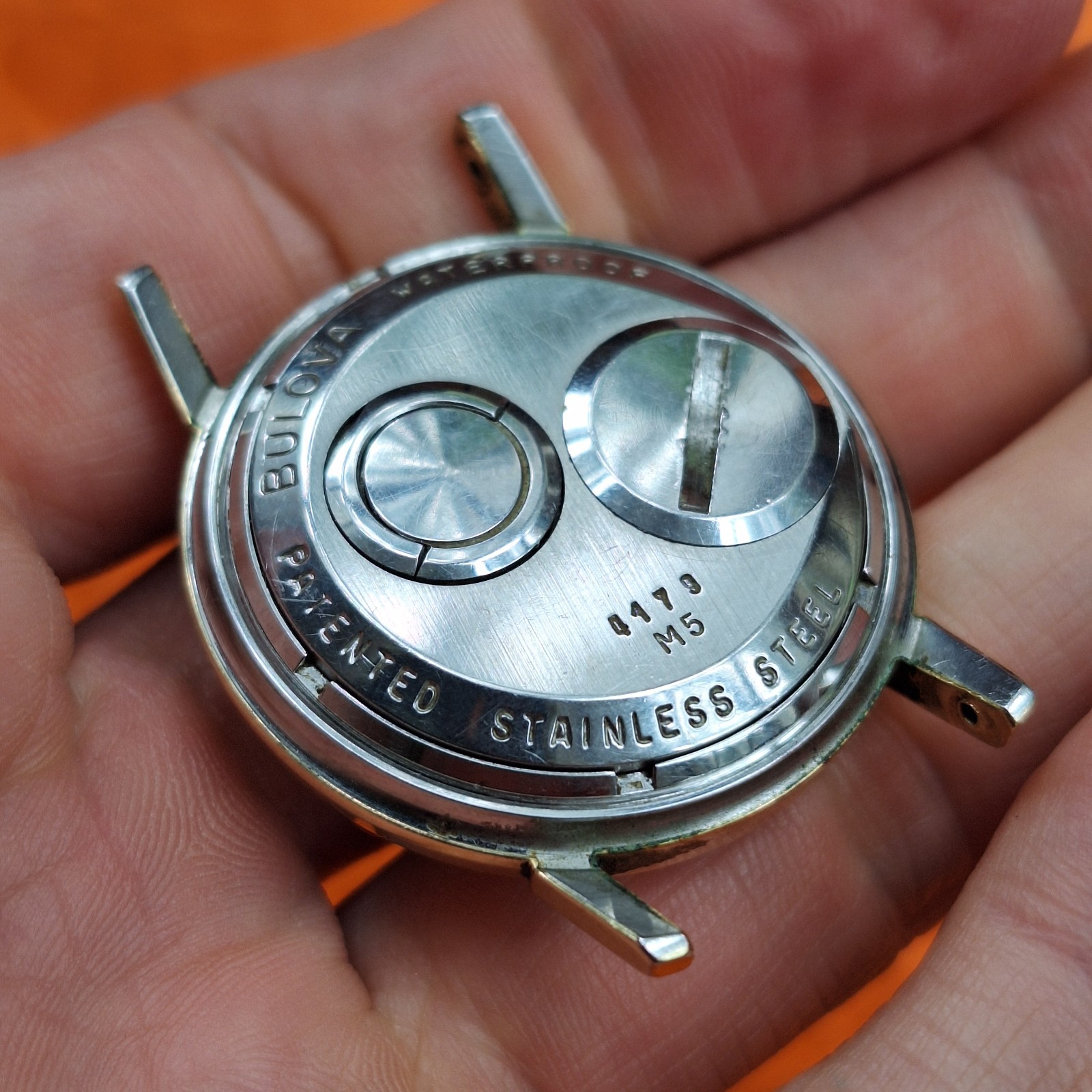 1965 BULOVA 214H HACKING ACCUTRON TUNING FORK SWISS VERSION GOLD CAPPED TOP