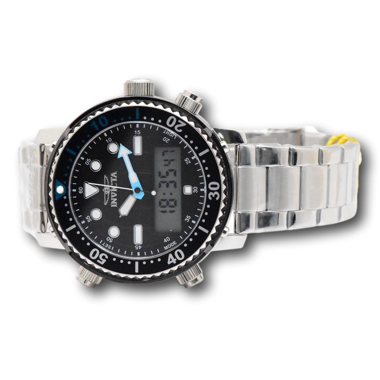 Invicta Pro Diver 46.5mm Men’s Stainless Ana-Digi Dual Time Watch 48370