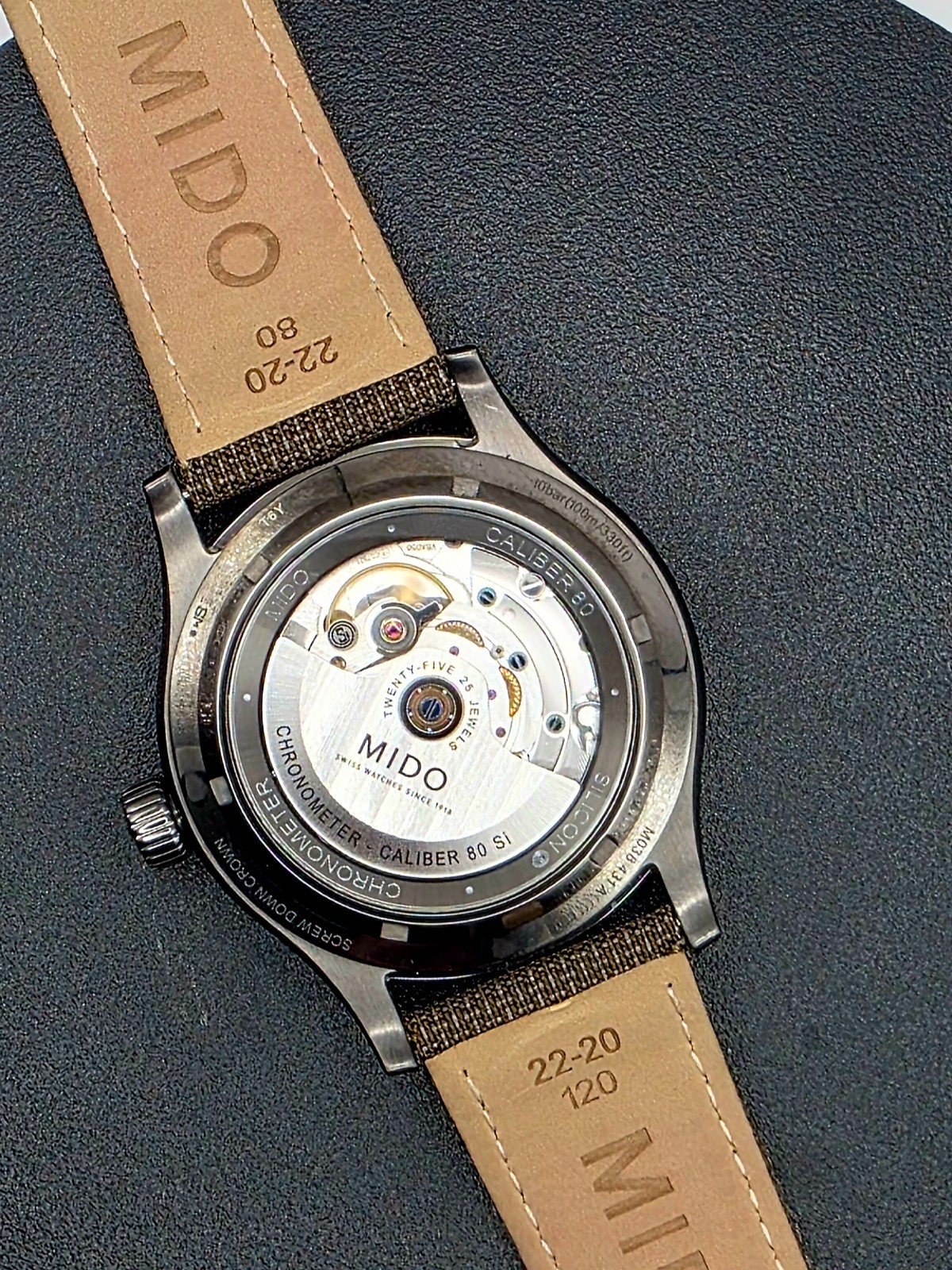 MIDO Multifort Chronometer COSC 42mm, Gunmetal & Brown MINT Condition full set!