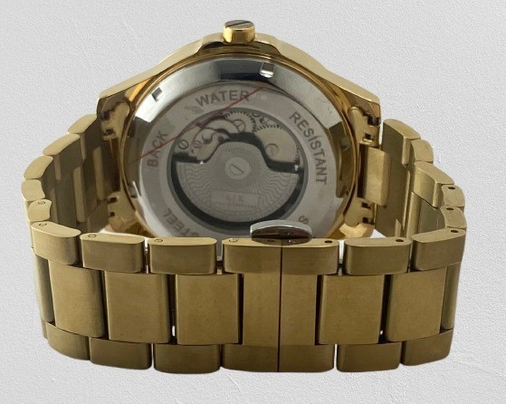 Beautiful Gold-Tone Armani Exchange Skeleton Dial Automatic Men’s Wristwatch