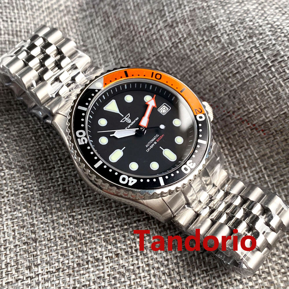20ATM Diver Tandorio 41mm NH35A Men Watch Sapphire Glass Date Luminous