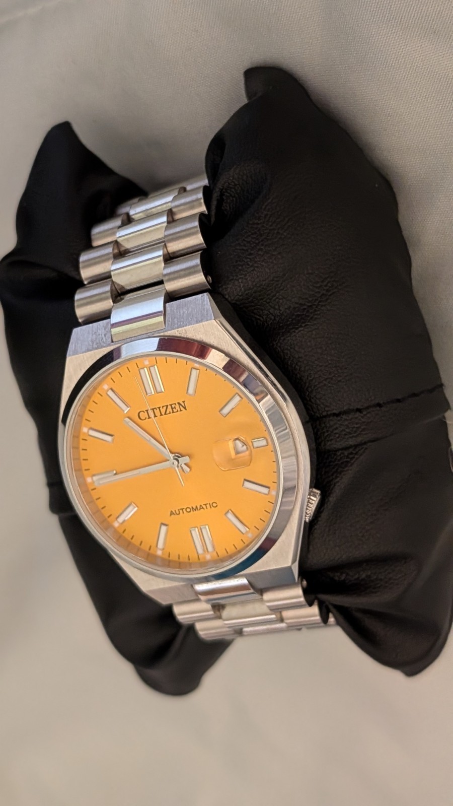 Citizen Tsuyosa Automatic Yellow Dial Stainless Steel watch with Box and papers