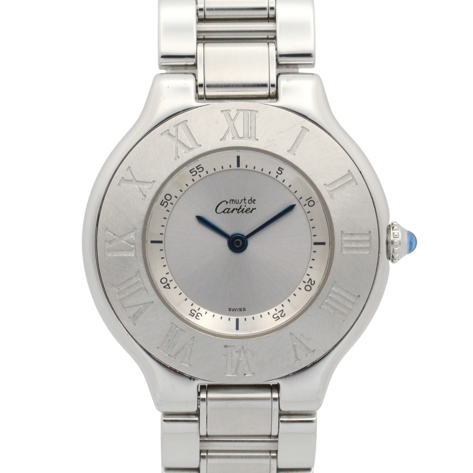 CARTIER Must21 LM Wrist Watch W10110T2 Quartz Stainless Steel Used Women