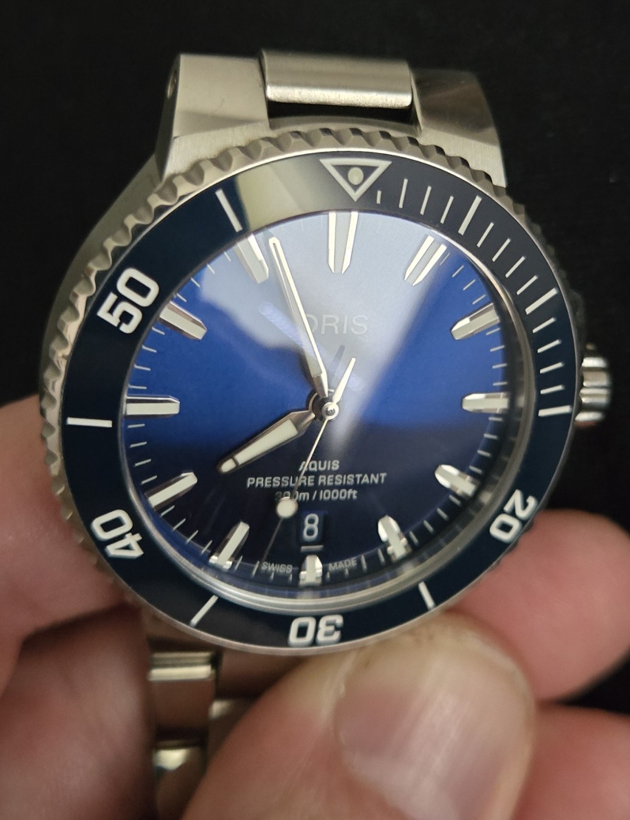 Oris Aquis Blue 41.5mm Full Set + Oris Mug (Boxed) & Oris Cap (Unworn)