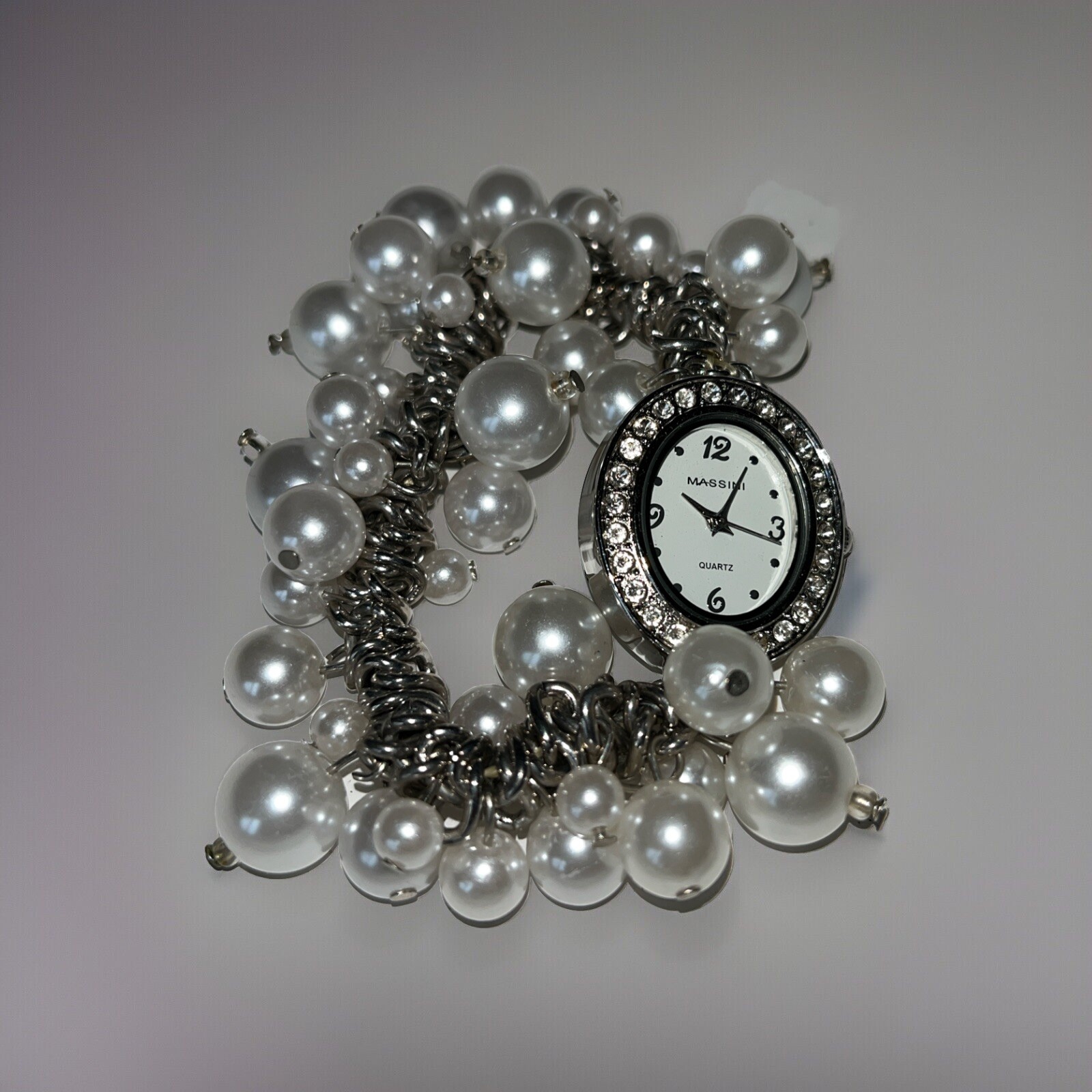 Massini Ladies Wrist Watch – Imitation Pearl Bracelet – Untested, For Parts, Etc