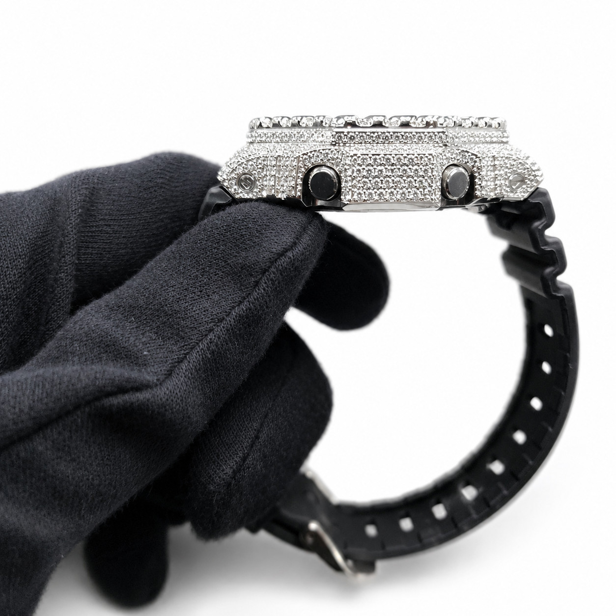 Moissanite Fully Iced Out G-SHOCK Casio GA-2100 – D Color, Flawless Clarity