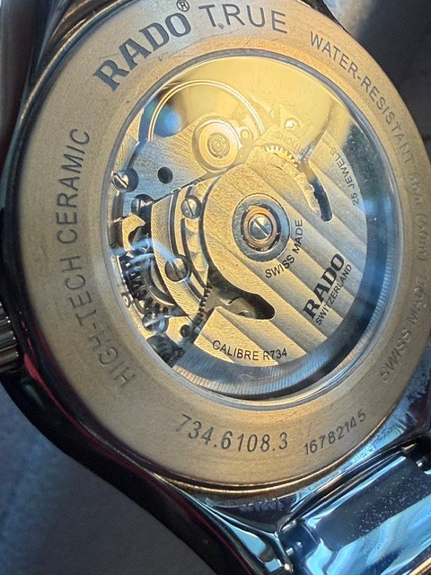 Rado True Automatic 40mm Hi-Tech Ceramic Diamonds Papers and Rewinder