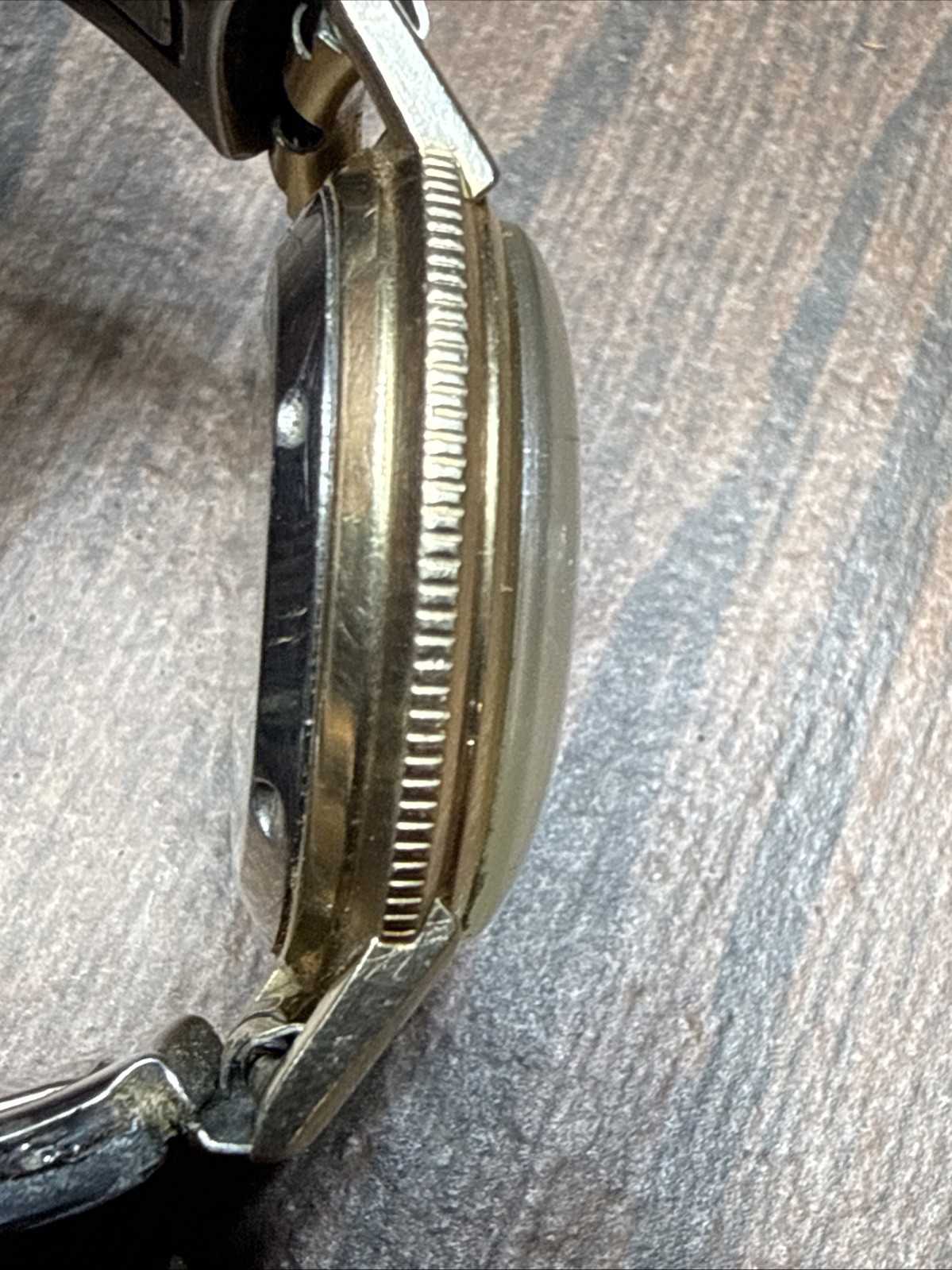 Vintage Wittnauer Automatic Mens Watch 10K Gold Filled Bezel Stainless