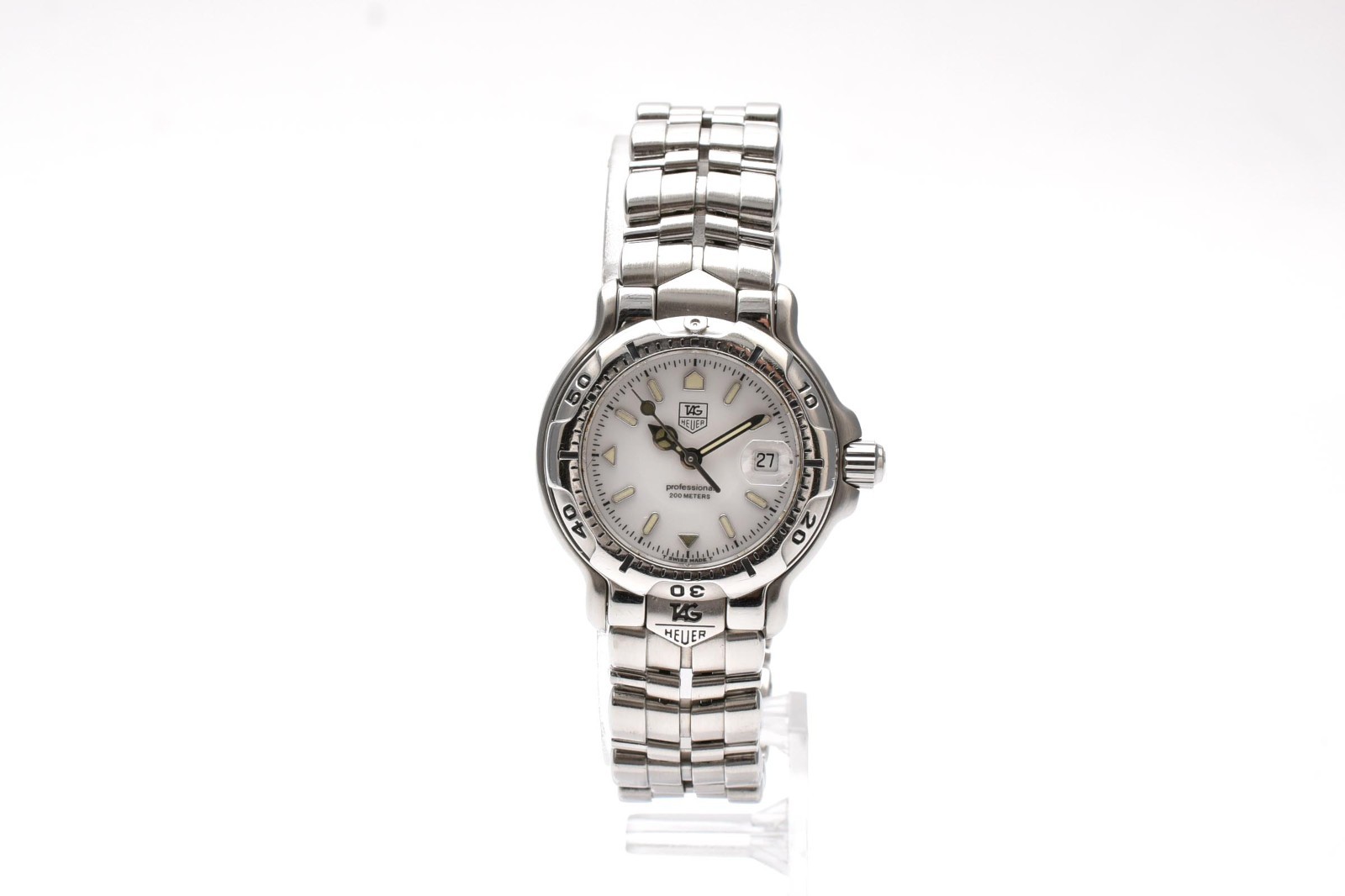 [ Near MINT ] TAG Heuer 6000 WH1311 Series White Dial Silver Date Quartz Watch