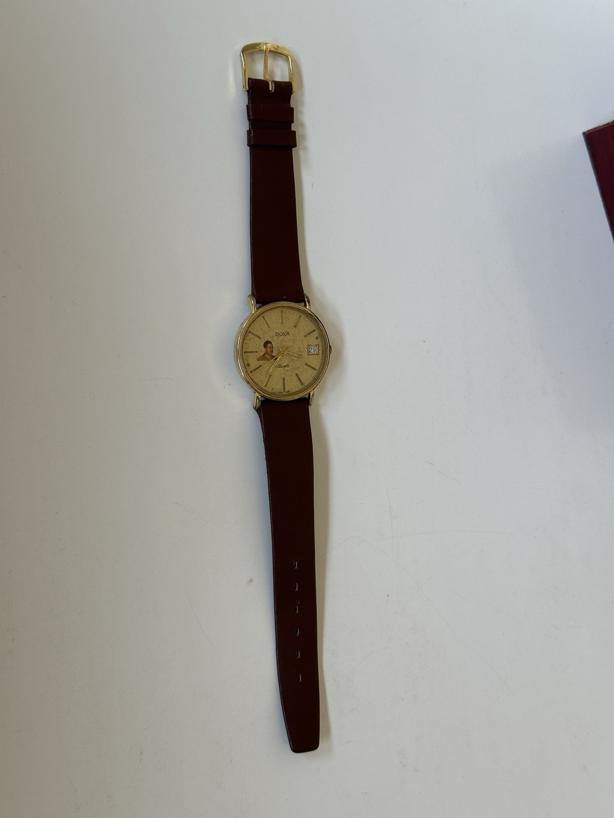 1980s Vintage Doxa Saddam Hussein Iraq Gift Watch Quartz 32mm Rare Authentic