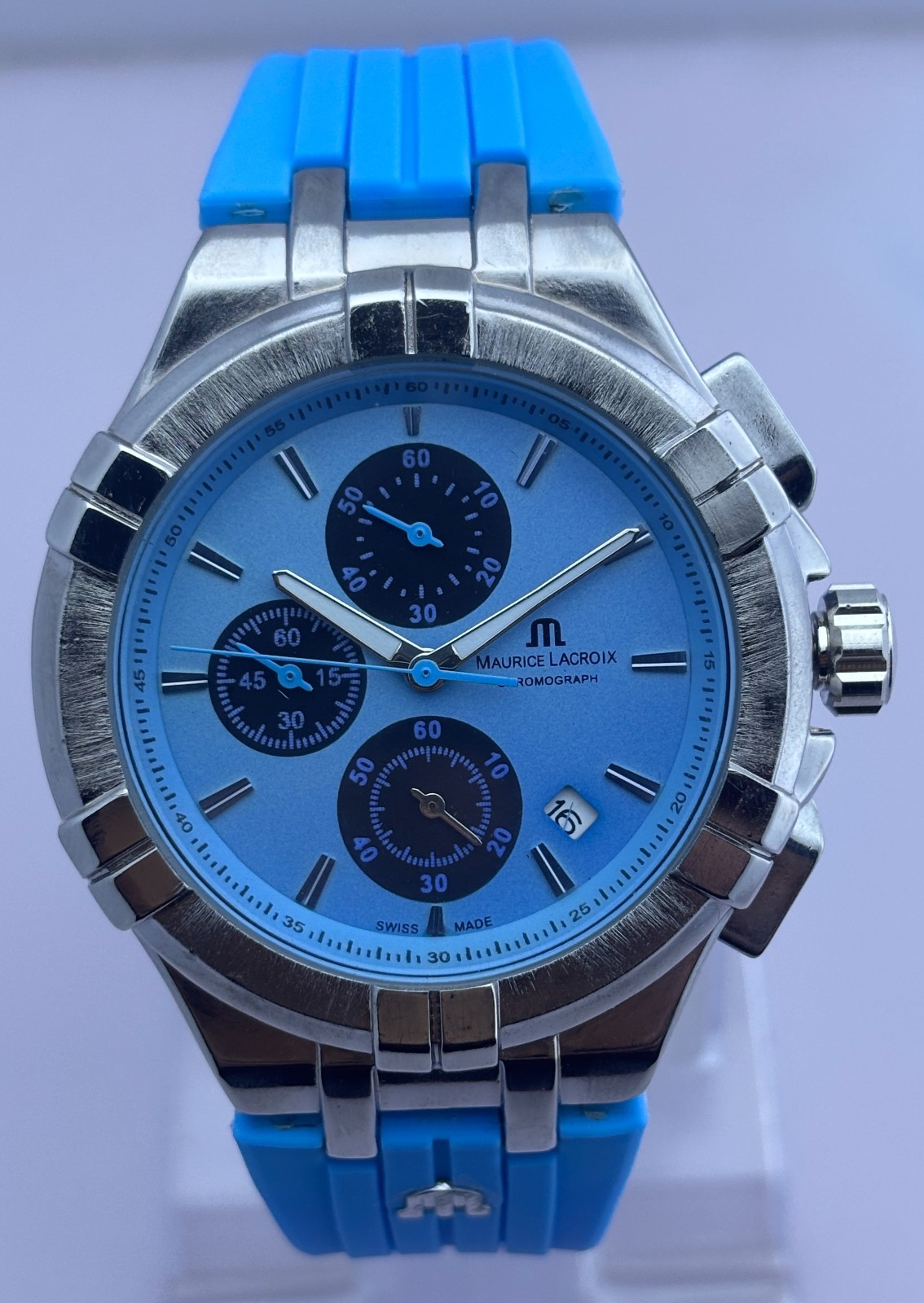 Refurbished Maurice Lacroix AIKON Chrono Quartz Blue Dial Sub-Sec/Date Watch