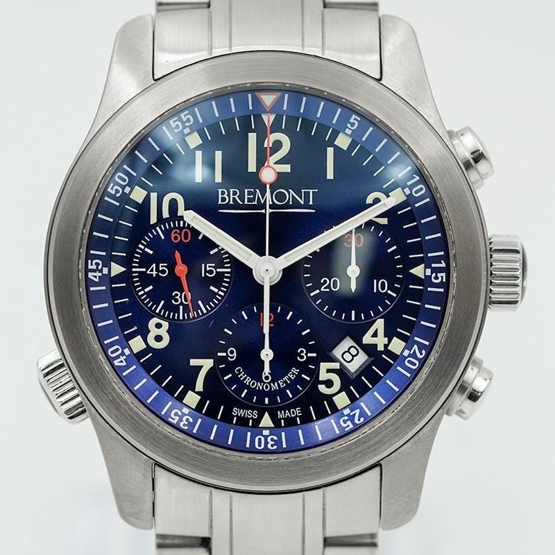 Bremont ALT1- Pilot Blue Chronograph Blue Dial B&P 2012 43mm Stainless Steel