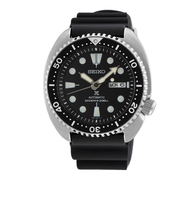 Seiko Turtle Prospex Automatic Dive Black Dial Black Silicone Men’s Watch SRPE93