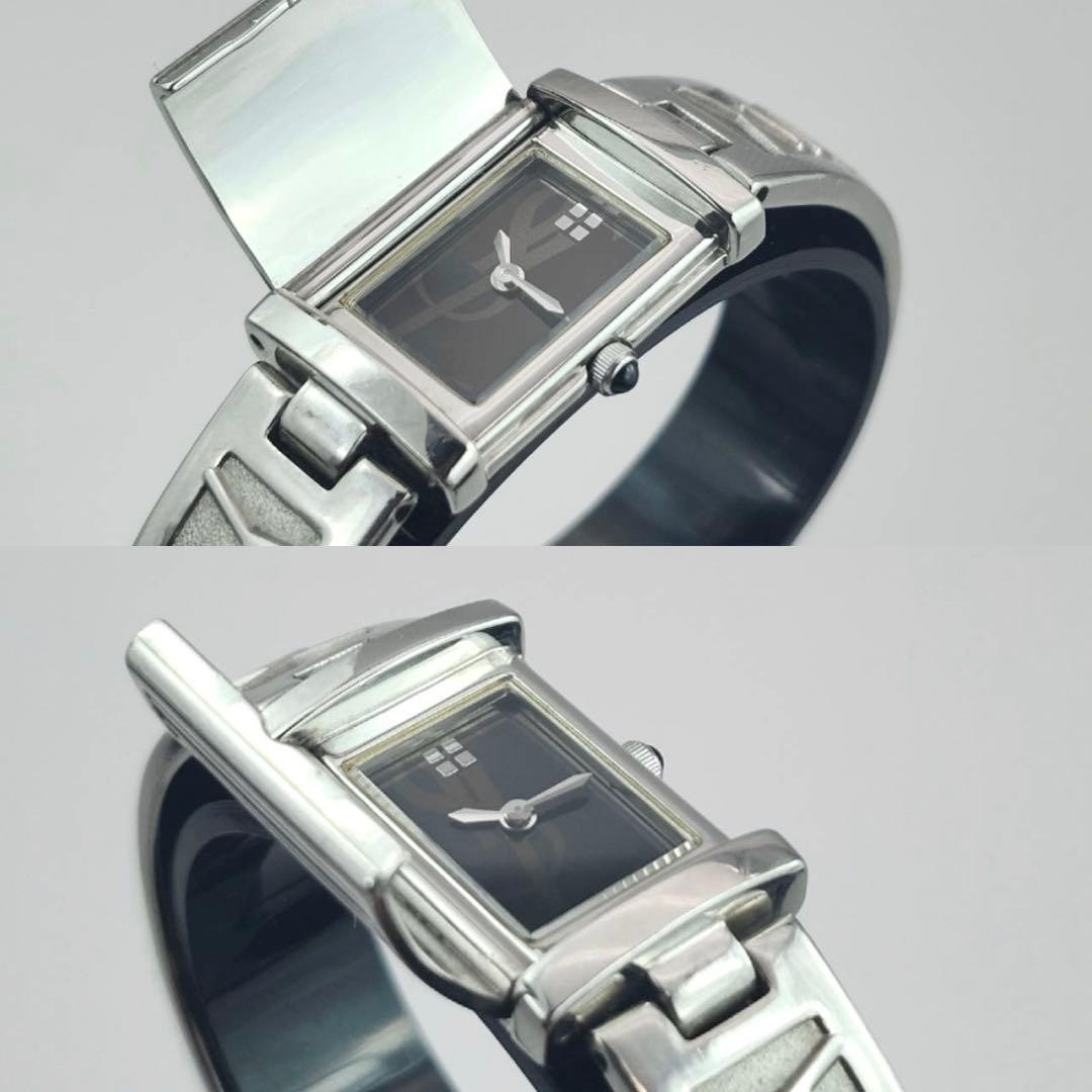 Yves Saint Laurent Bangle Watch Quartz Steel 17mm Case Wrist 18cm