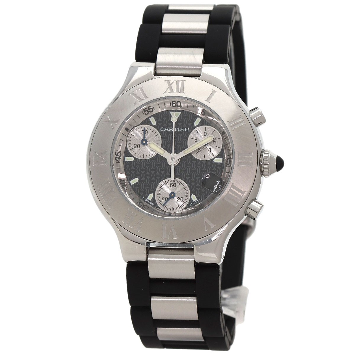 CARTIER Must21 CHRONOSCAPH Watches W10125U2 Stainless Steel/SSxRubber mens