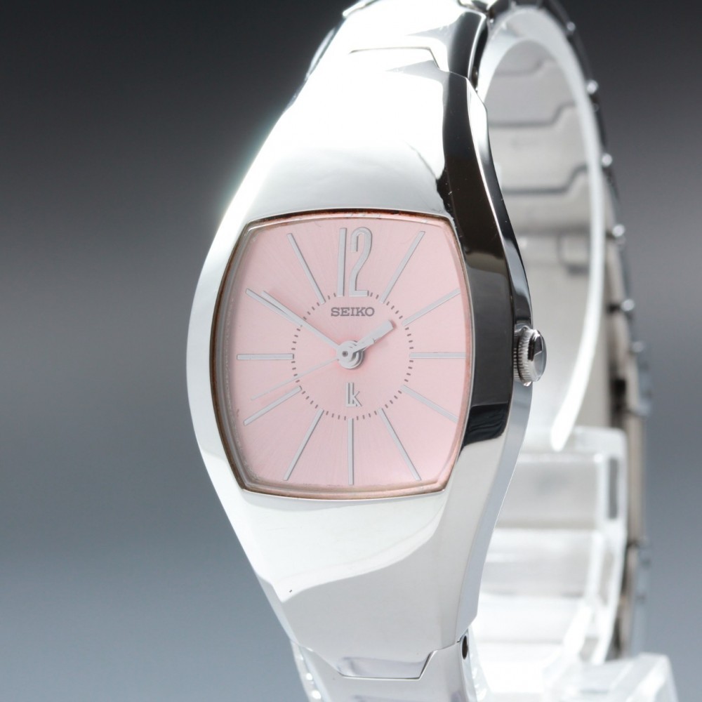 Near MINT SEIKO Lukia 4N21-5450 Pink Dial Quartz 24.2mm Ladies Watch
