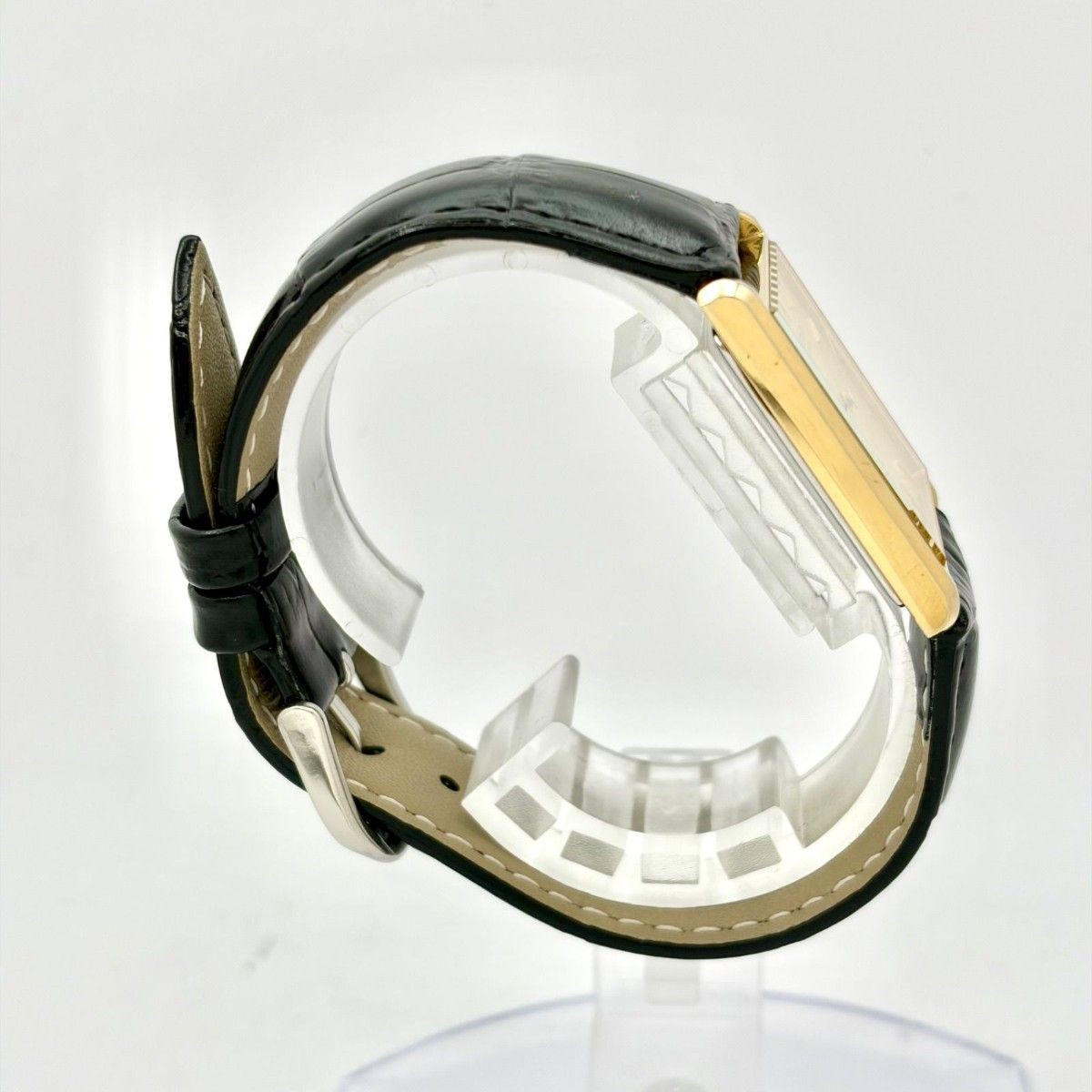 New battery SEIKO men’s wristwatch gold rectangular 5Y30 5069 7N3832 new belt
