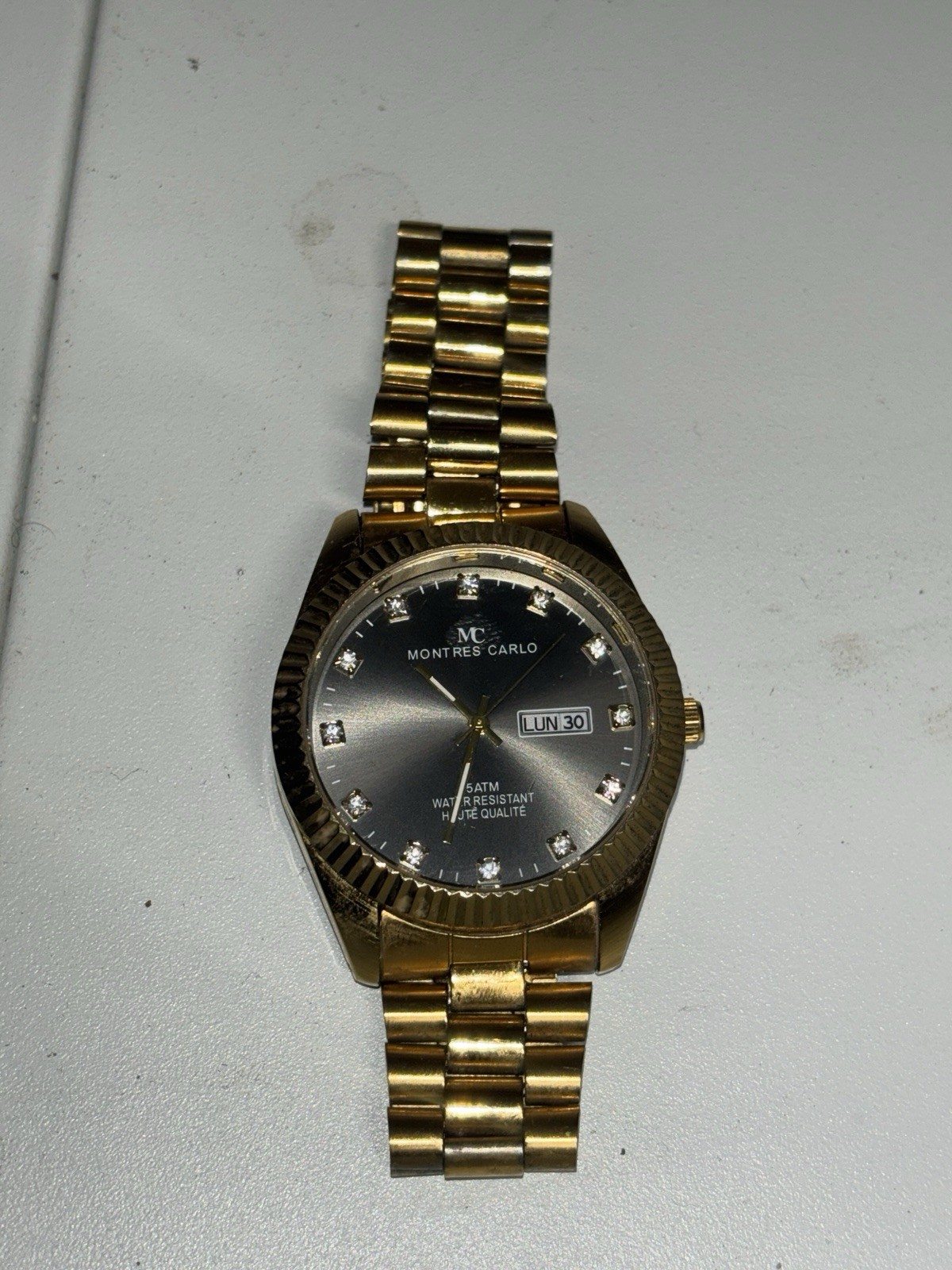Montres Carlo RX Designer Style Luxury Dress Watch Black Date Dial Crystal Hours