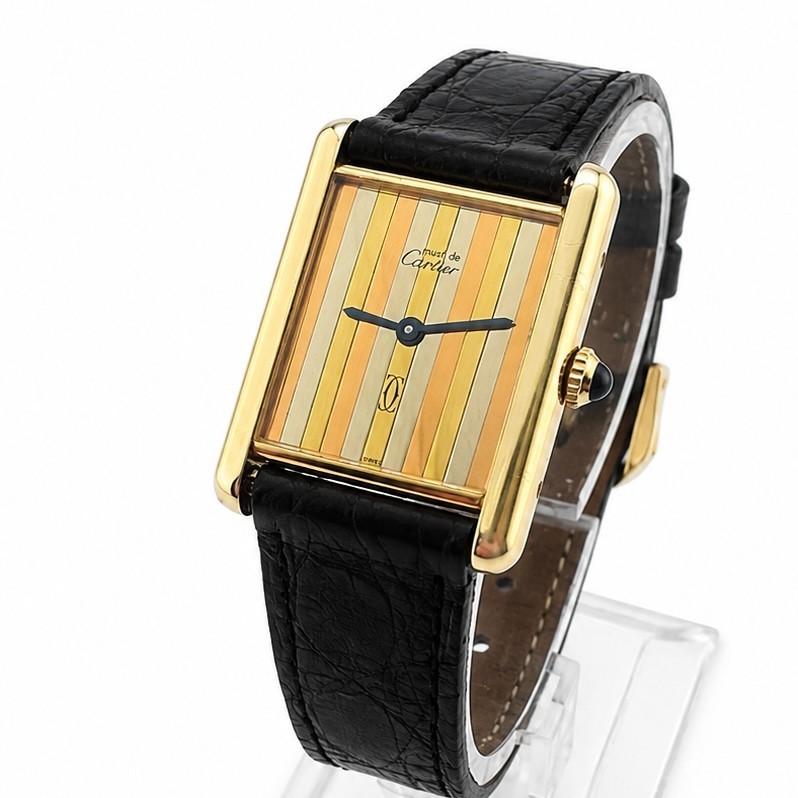 CARTIER MUST DE TANK TRINITY DIAL MEN’S WATCH 23MM MANUAL WIND 925