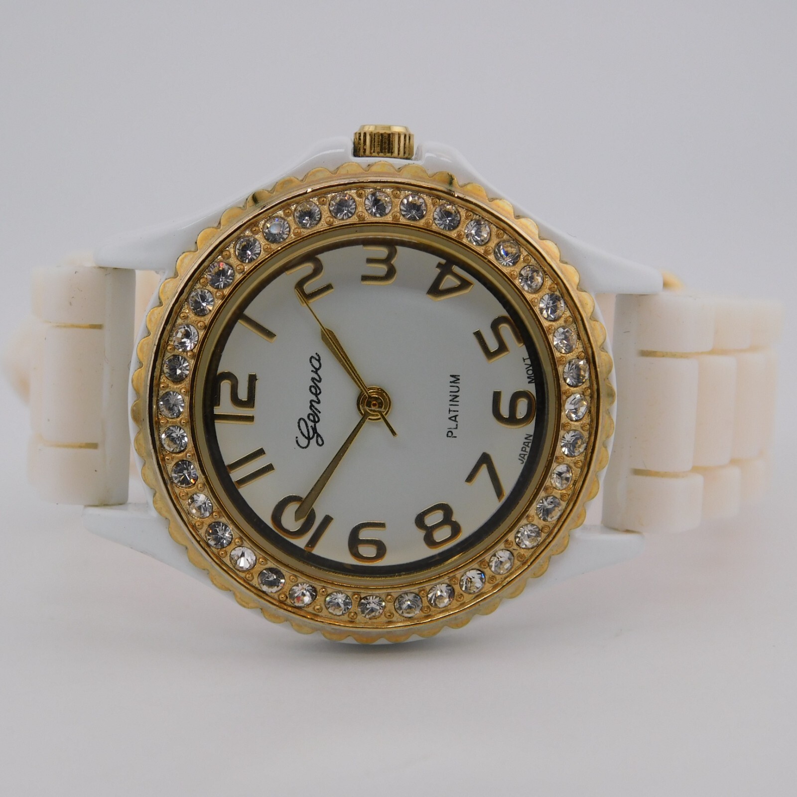 Geneva No:7805 White-Tone Quartz Analog Women’s Watch New Battery
