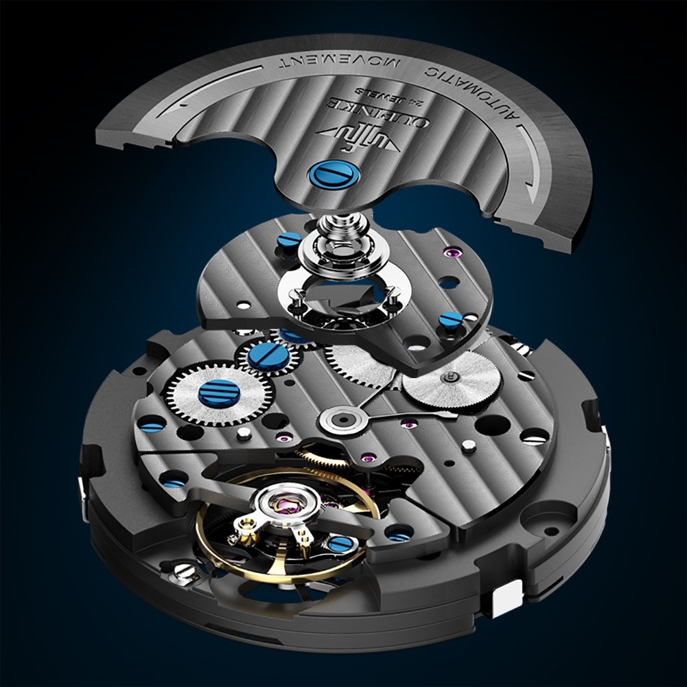 Automatic Mechanical Watch Waterproof Skeleton Luxury Dial Men Men’s Strap