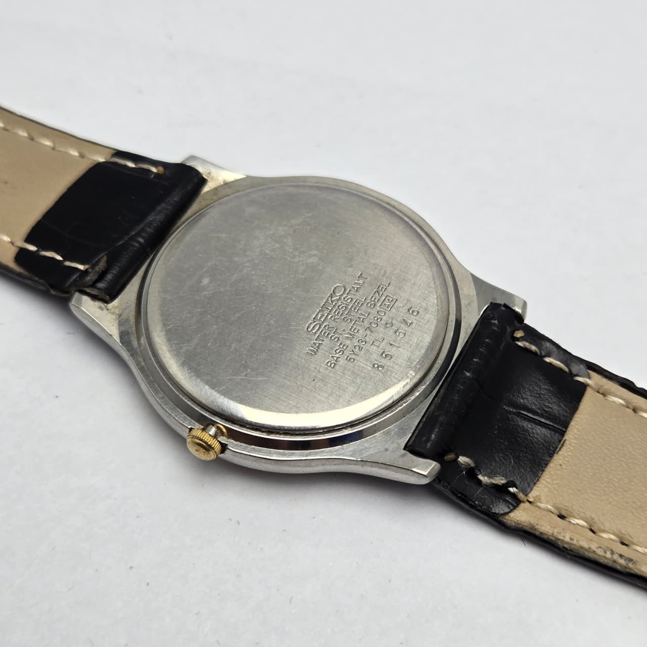 Seiko SQ 5Y23-7080 Day/Date Roman Dial Quartz Vintage Men’s Watch