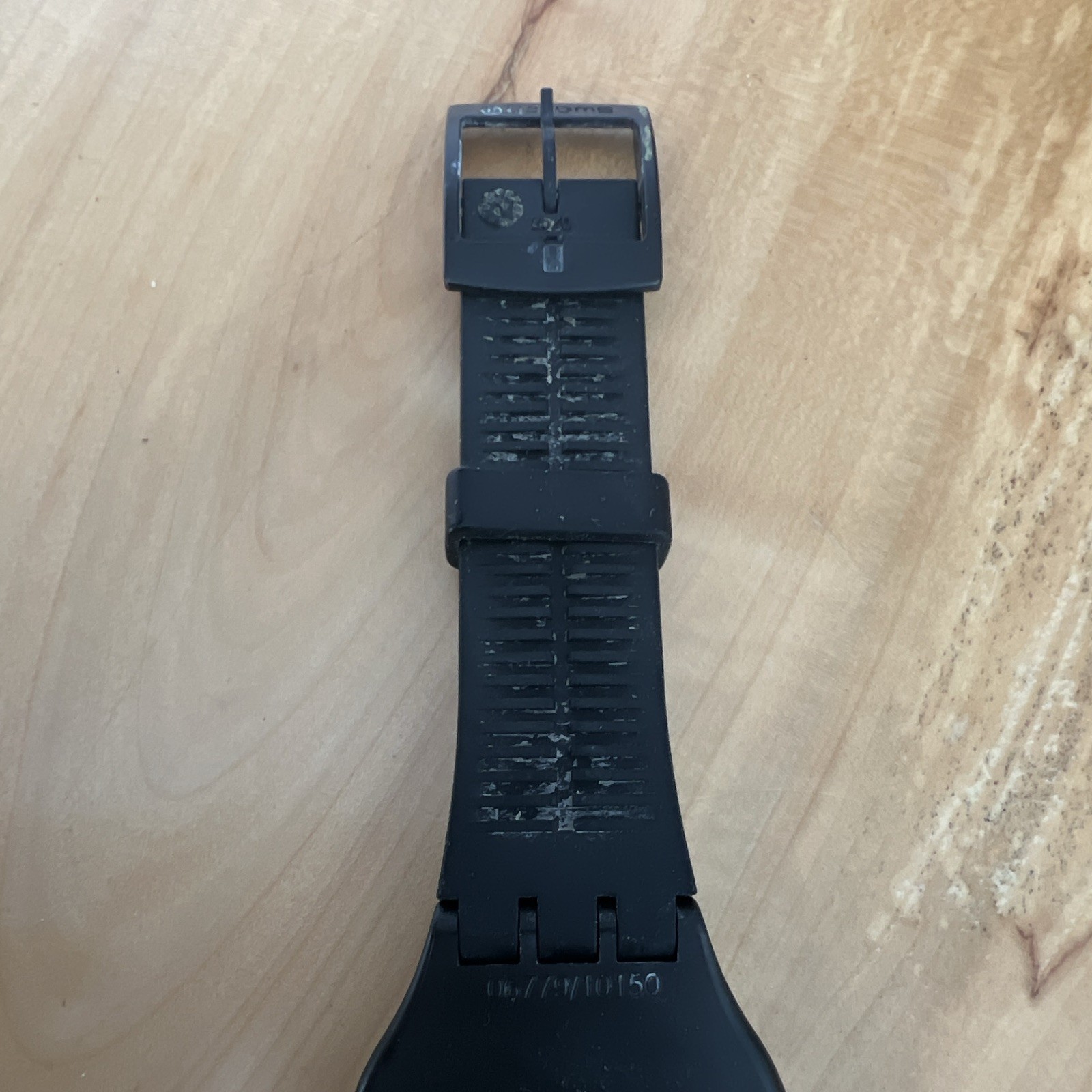 Swatch Swiss Made Analog Round Watch Black Plastic Case White/Black Dial