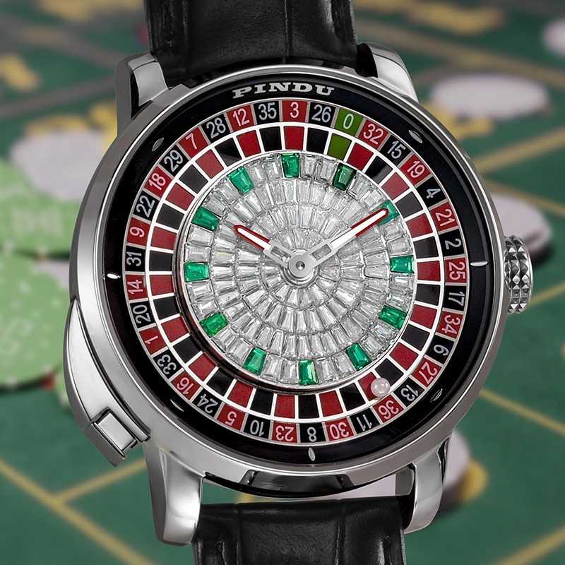 2025 PINDU Men’s automatic mechanical watch roulette button business luxury
