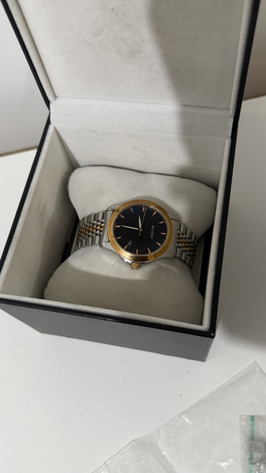 Gucci G-Timeless Silver Rose Gold Two Tone Steel Mens Watch YA126410