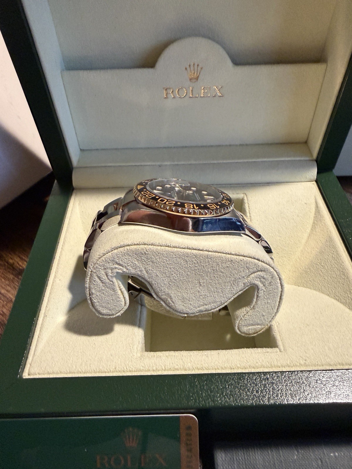 Rolex GMT-Master II Ceramic 116713LN Two Tone Yellow Gold Steel Box Papers