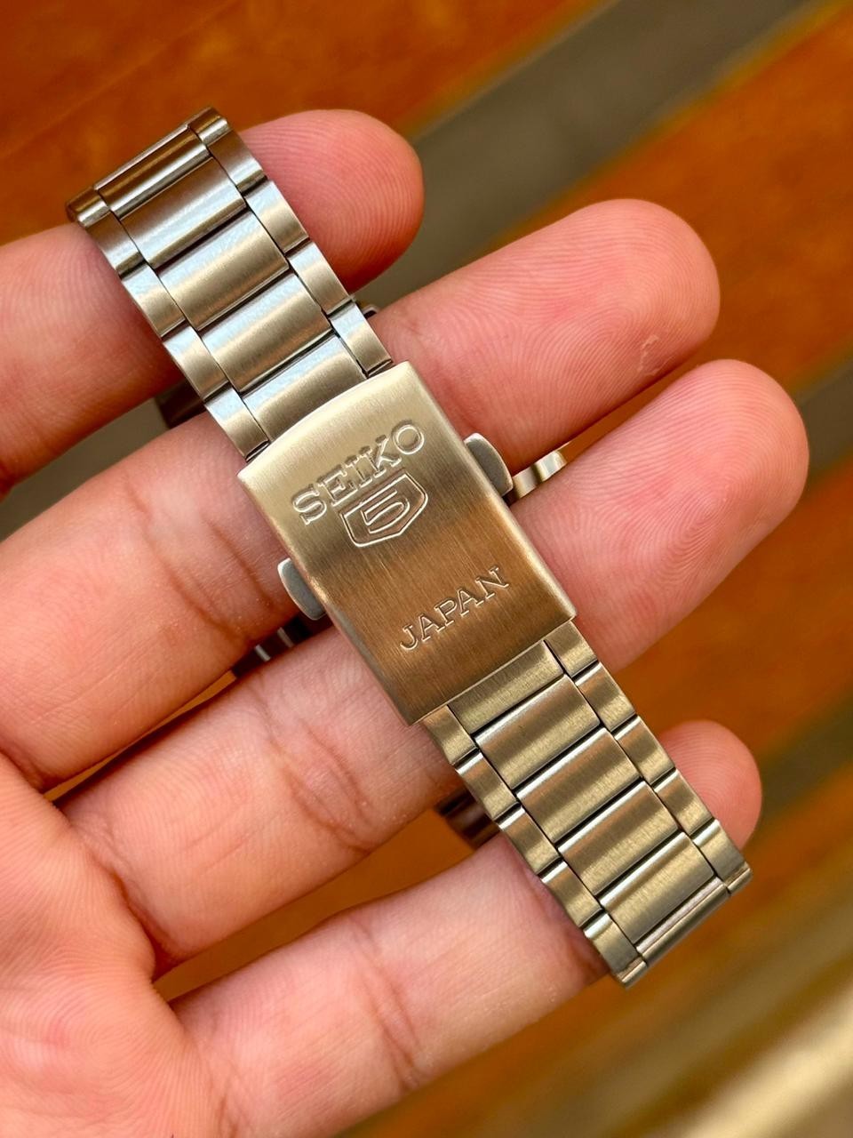 Seiko 5 SNKK55 Automatic Black Golden Day-Date Stainless Steel Men’s Watch