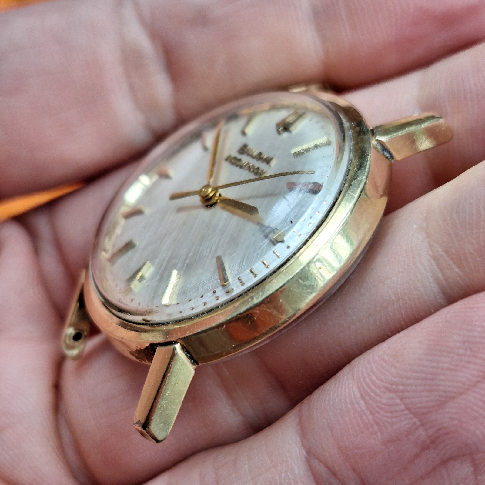 1965 BULOVA 214H HACKING ACCUTRON TUNING FORK SWISS VERSION GOLD CAPPED TOP