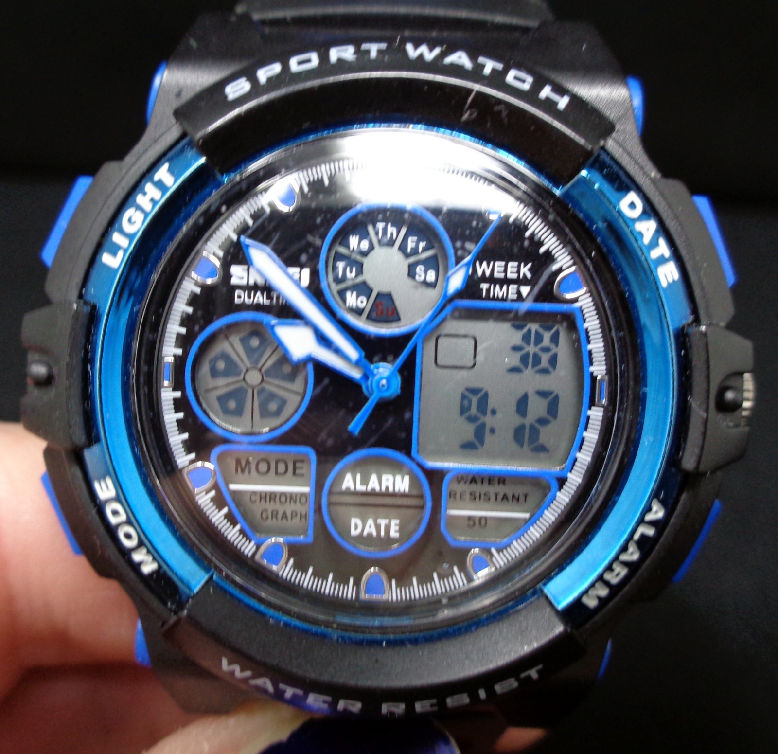 SKMEI #1163 Black & Blue Digital Waterproof Sport Watch