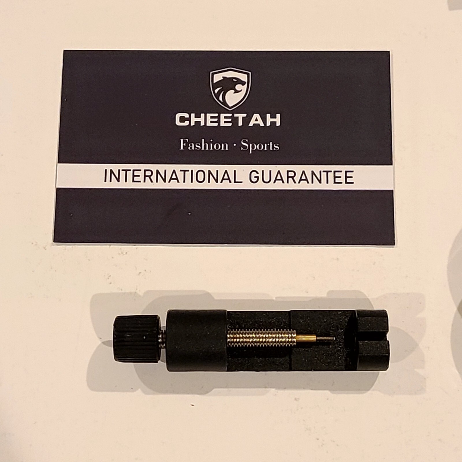 NIB Cheetah Mens Multifunction Watch Gloss Black W/ Adjustment Tool & Warranty