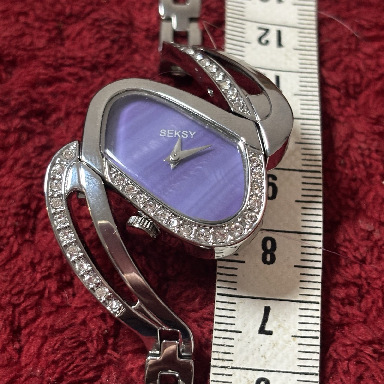 Sekonda Seksy Women’s Quartz Purple Dial Gemmed Silver Bracelet Watch Box