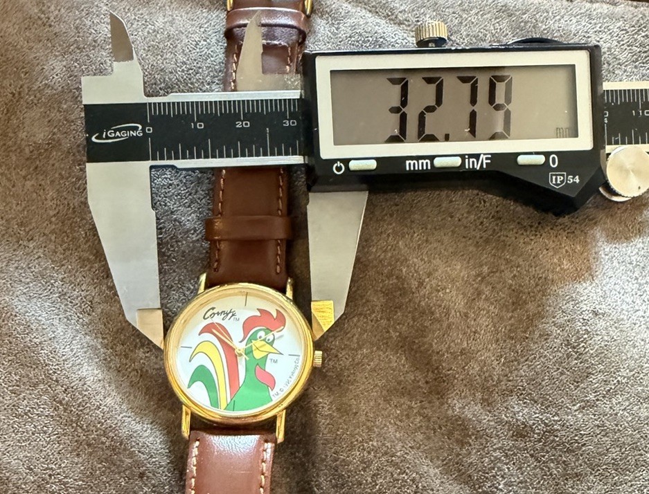Corny 1996 Kellog Unisex Adult Brown Buckle Band Analog Watch Tested And Works