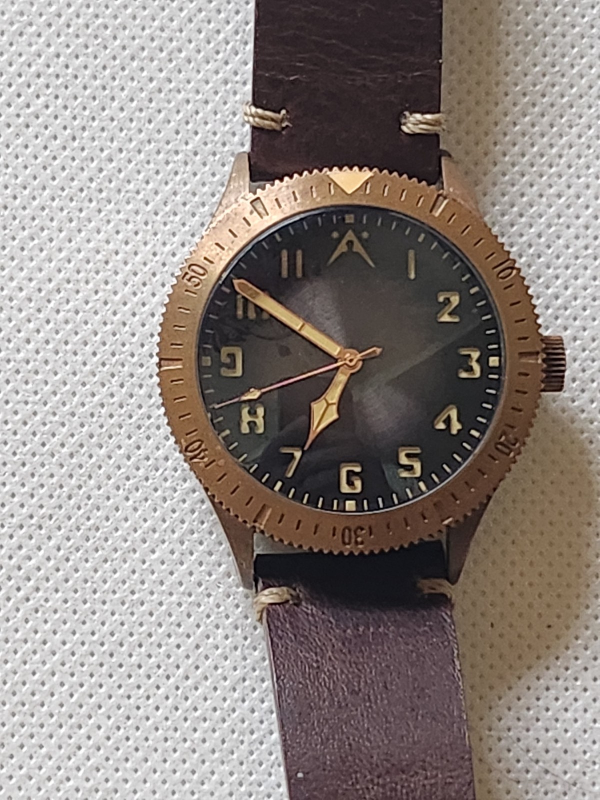 Aerotec Ace Bronze Watch – Vintage Black Dial