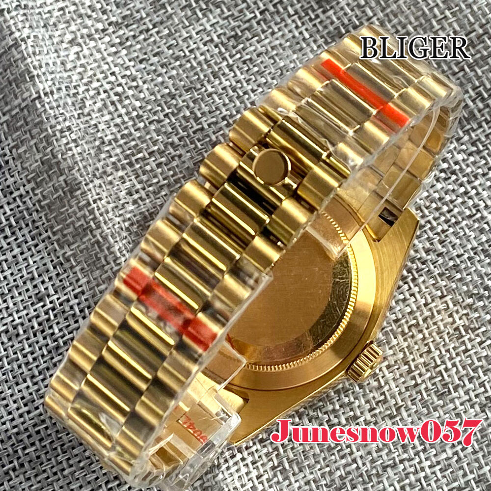 Bliger 36MM/39MM Watch NH35A Automatic For Men’s Sapphire Glass Gold Bracelet